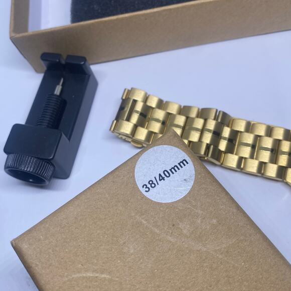 Gold Tone Stainless Steel Apple Watch Libra Gemini band 38/40mm - Picture 3 of 12